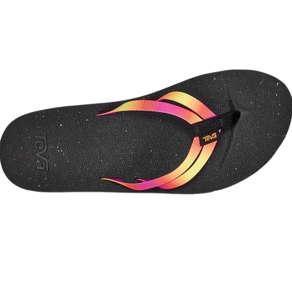 Teva Reflip Strappy Gradiate Sandal Thong Rainbow Flip Flop Black Size 7 New - Picture 4 of 14